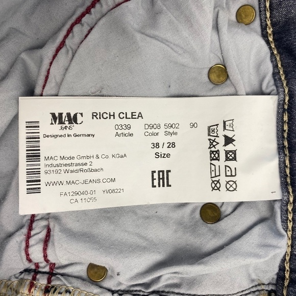 MAC Rich Clea Jeans Wide Straight Leg Crop Cuffed in Dark Gray Size 38 (US 8) - Picture 7 of 11